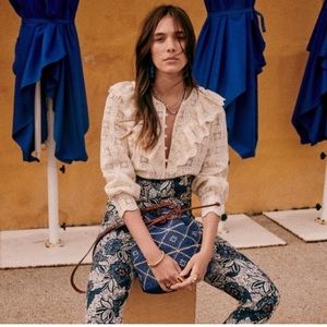 New SEZANE Angela Shirt in Cream Size 4